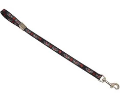 Show Tech Grooming Pavadėlis Nesiojamojo Ryšio Juoda – Tvirtas 45cm Pavadėlis Su Letenėlės Ir Kaulų Raštu