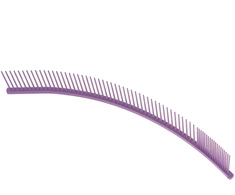 Show Tech lenkta šukų šukelės 25cm – lengvas violetinis apdailos įrankis su skirtingu dantukų tarpeliu