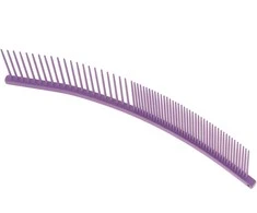 Show Tech lenktas apdailos šukos 19cm – mišrios dantukų atstumas, ergonomiškas violetinis dizainas