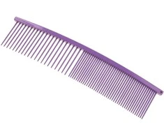 Show Tech lenktas apdailos šukos 19cm – mišrios dantukų atstumas, ergonomiškas violetinis dizainas