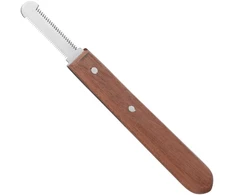 „Show Tech“ Trio-Trim Stripping peilis – 3 viename, medinė rankena, nuo vidutinio iki itin smulkaus dantuko