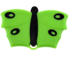 V7 Mini Butterfly teptukų šepetėlis – kompaktiškas rožinis pūkų valiklis su švelniais šereliais, ergonomišku dizainu