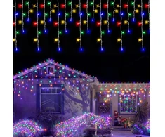 100 LED 4 metrai lempučių lauko girlianda varvekliai su baltu laidu, įvairių spalvų flash