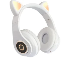 Ausinės Belaidės Ausinės With Cat Ears, spalva: balta