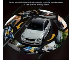 Automobilio vaizdo registratorius su dviem kameromis, spalva: juoda