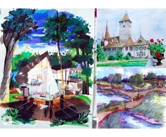 Decoartlt Dvipusiai sketch markeriai-flomasteriai, 80 vnt