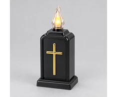 LED žvakė su kryžiumi, mišrios spalvos 10752, 13 cm