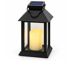 Juodas saulės energija maitinamas LED žibintas 10766, 28 cm