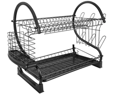Dviejų lygių indų džiovinimo stovas Zortiva, 54 × 26 × 37 cm