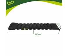 Dygsniuota sodo gulto pagalvėlė 180x50x9 cm, juoda, stora