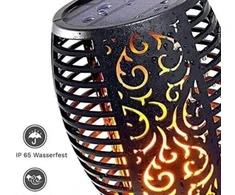 Lauko šviestuvas "Fakelas", įsmeigiamas į žemę su saulės baterijom, (6vnt.), spalva: juoda