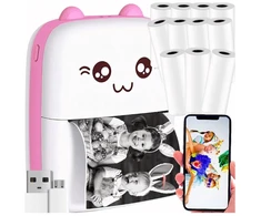 FASHAN JIAERDUN TECHNOLOGY CO., ; Room 408f, 4th Floor, No. 82, Wugang Road, Shiwan Town Street, Foshan, GD, China; 929960837@139.com Mini spausdintuvas Mini spausdintuvas Mini spausdintuvas Cat Rožinė ir 11 ritinėlių spausdinimo popieriaus