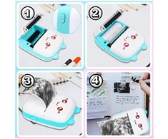 FASHAN JIAERDUN TECHNOLOGY CO., ; Room 408f, 4th Floor, No. 82, Wugang Road, Shiwan Town Street, Foshan, GD, China; 929960837@139.com Mini spausdintuvas Cat-Shaped Mini Spausdintuvas Mėlyna, incl. 11 Paper Rolls