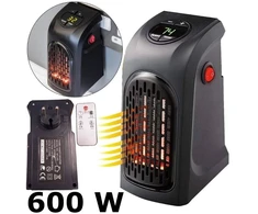 Elektrinis šildytuvas su valdymo pulteliu, 600 W., spalva: juoda