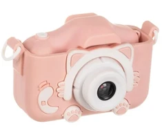Fotoaparatas su profesionalia kamera ir Selfi lazda, rožinis Casio