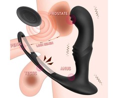 Išmanus prostatos masažuoklis su varpos žiedu ir 10 vibracijos režimų