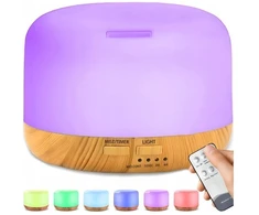 Oro drėkintuvas aromaterapijos kvapų difuzorius su 7 LED šviesos diodais, 12 W, spalva: balta