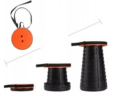 Teleskopinė žvejybos kėdė, juoda/orandžinė, 25cm