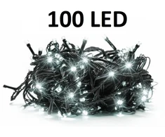 Kalėdinė girlianda su 100 LED šviesos diodų, lempučių, 8m, baltos spalvos