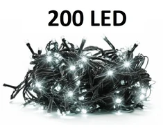 Kalėdinė girlianda su 200 LED šviesos diodų, lempučių, 15m, baltos spalvos