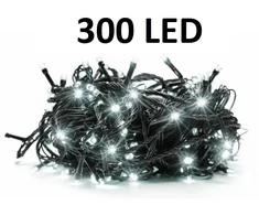 Kalėdinė girlianda su 300 LED šviesos diodų, lempučių, 21m, baltos spalvos