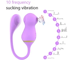 Klitorio ir G taško stimuliatorius siurbimo vibratorius, violetinės spalvos