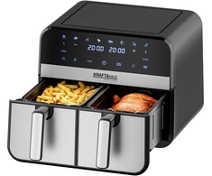 Kraftdele Dviejų skyrių karšto oro gruzdintuvė 9l 2500W + LCD KD4180 Kraft &amp; Dele, spalva: juoda