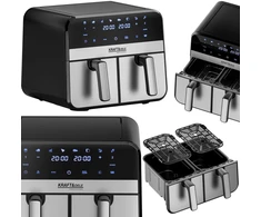 Kraftdele Dviejų skyrių karšto oro gruzdintuvė 9l 2500W + LCD KD4180 Kraft &amp; Dele, spalva: juoda
