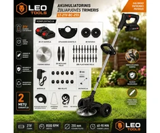 Akumuliatorinis trimeris su 2 akumuliatoriais Leo Tools