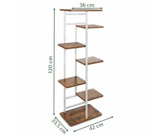 Metalinis gėlių stovas 120 cm, 7 lentynos, MDF