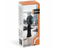 Mini rankinis ventiliatorius juodas, 2400 mAh, USB-C įkrovimas