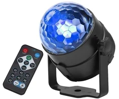 Disco kamuolys LED RGB 7 režimai + nuotolinio valdymo pultas 360° 7056