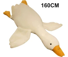 Pliušinė pagalvė žąsis balta, 160 cm