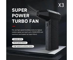 X3 Atnaujinkite Turbo Smurent Fan“ 130000 aps/min 50m/s Turbo Jet“ ventiliatoriaus kaupimas akumuliatoriuje, spalva: juoda