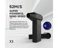 X3 Atnaujinkite Turbo Smurent Fan“ 130000 aps/min 50m/s Turbo Jet“ ventiliatoriaus kaupimas akumuliatoriuje, spalva: juoda