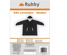 Ruhhy Didelis XXL oversize megztinis-antklodė, juodos spalvos