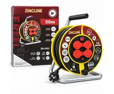 Ilginamasis laidas su rite Zincline, 50 m, 4 lizdai, ZN-6102, spalva: geltona