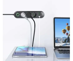Prailgintuvas P30, su 3 lizdais, USB Type A ir USB Type C prievadais, juodas