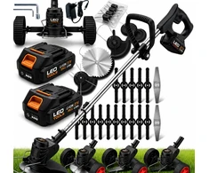 Akumuliatorinis trimeris, žoliapjovė Leo 3in1 su ratukais, 2 x 21 V Leo Tools, 650 W