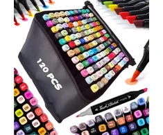 Spalvoti dvipusiai žymekliai Highlighters, 120 vnt Iso Trade