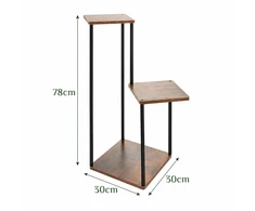 Stovintis gėlių stovas 78 cm, 3 lentynos MDF, metalinis rėmas