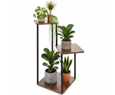 Stovintis gėlių stovas 78 cm, 3 lentynos MDF, metalinis rėmas