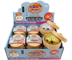 Toys Revolution Mystery Bun Squishy Glitter Dumpling antistresinis žaislas kapsulėje