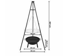 Trikojis sodo grilis 167 cm, 58 cm skersmens grotelių
