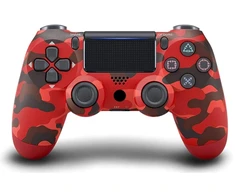 Žaidimų pultelis Games World PS4 Doubleshock 4 V2 bevielis žaidimų pultelis / valdiklis, kamufliažinis raudonas, skirtas PS4 / PS5 / Android / iOS