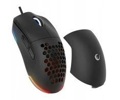 Pelė Rampage BLINK myszka žaidimams su laidu USB, 12800 DPI, RGB, sensor optyczny, juoda