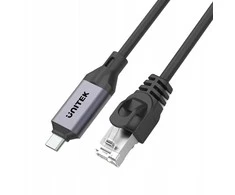 Unitek Įrenginio kabelis Ethernet USB C RJ-45 LAN, tinklo kabelis, 2 m
