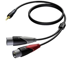 3,5 mm mini lizdas - 2 x XLR 1,5 m laidas - Procab
