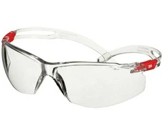 3M SecureFit 500 beskyttelsesbrille skaidrus og rød Scotchgard skaidrus linse