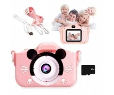 SKAITMENINĖ KAMEROS VAIKAMS MILKY Rožinis MOUSE + ŽAIDIMAI